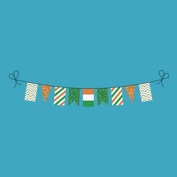 Decorations bunting flags for Ivory Coast national day holiday i