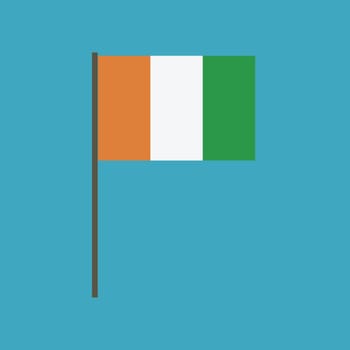Ivory Coast flag icon in flat design