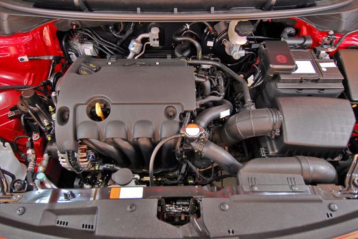 modern gasoline engine in the car