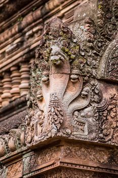 Naga Snake corner at Banteay Srei Temple