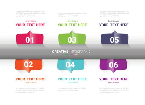 Infographic template with numbers 6 option for Presentation Business.