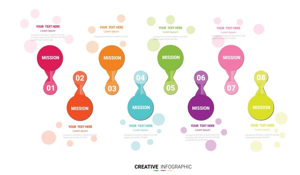 Infographic design template with numbers 8 option for Presentation infographic