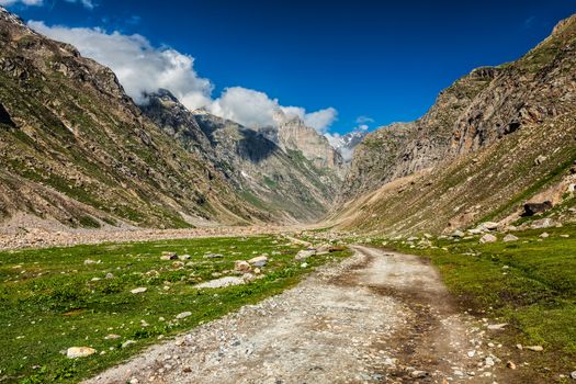 Dirt road in Himalayas.