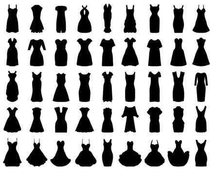 silhouettes of dresses