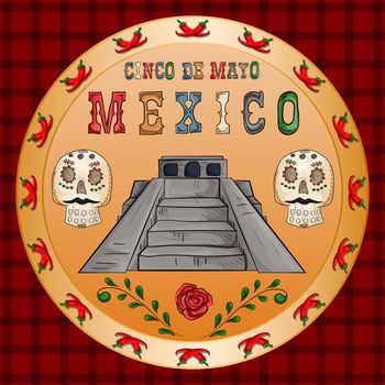 illustration 10 design on the Mexican theme of Cinco de mayo cel