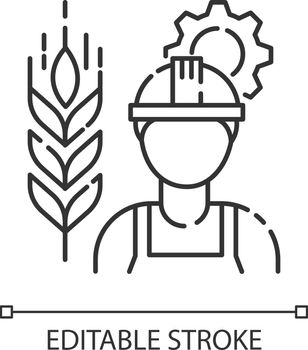 Agricultural engineer pixel perfect linear icon