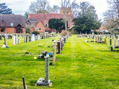 Cemetery of St John's church Windlesham Surrey England. 