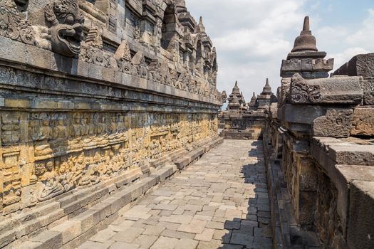 Ancient Buddhist temple of Borobudur, in Magelang, Central Java, Indonesia