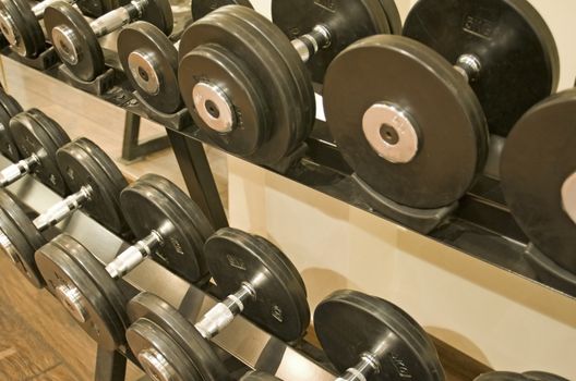 Dumbell weights in a gym