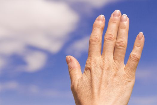Woman hand with osteoarthritis