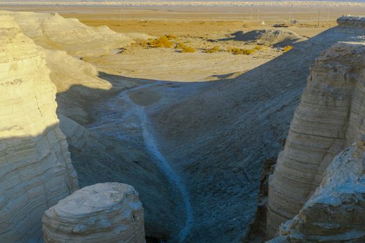 Desert landscape, and marlstone rock formation