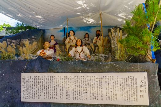 Figures on display, Yohashira Shrine Shinto Festival, Matsumoto