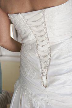 Back of a brides wedding dress