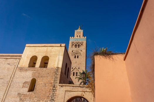 Kutubiyya Mosque or Koutoubia Mosque built in 1147 in Marrakesh, Morocco