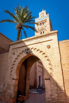 Kutubiyya Mosque or Koutoubia Mosque built in 1147 in Marrakesh, Morocco