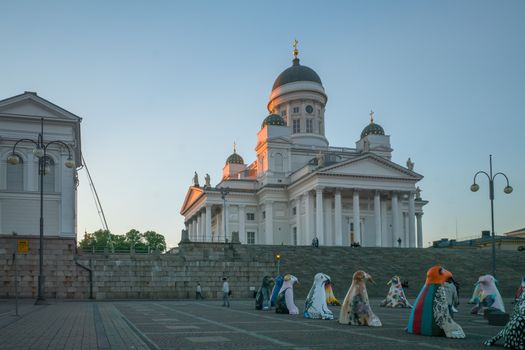 Senate square and the Lutheran Cathedral, in Helsinki