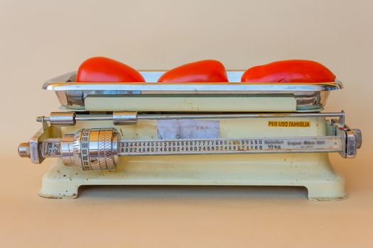 close-up of a weight scale