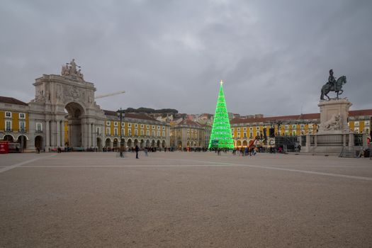 Terreiro do Paco, with  a Christmas tree, in Lisbon