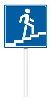 Informative traffic sign - Elevated pedestrian crossing