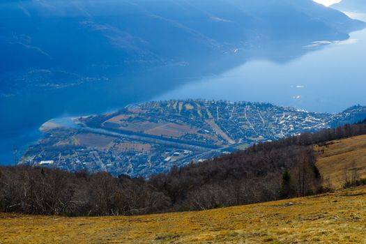 View of Locarno and Lake Maggiore from the Cardada-Cimetta mount