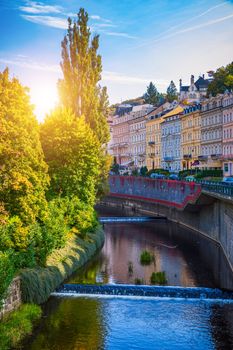 Architecture of Karlovy Vary (Karlsbad), Czech Republic. It is t