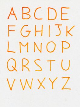 handwritten upper case letters of the alphabet