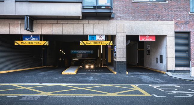 Entrance to underground parking in Dublin, Ireland