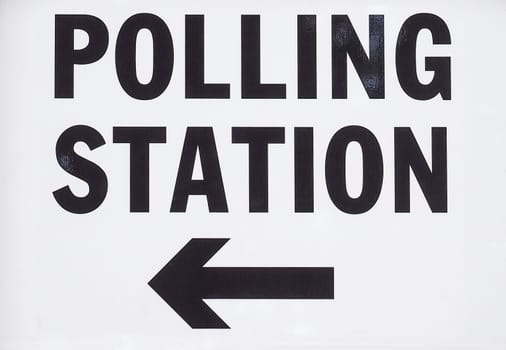 Polling station sign in Town