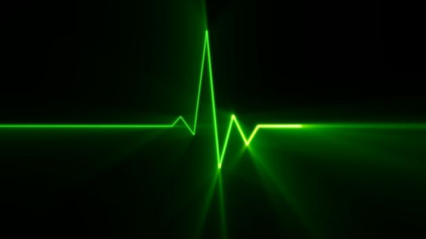Heartbeat green line EKG monitor