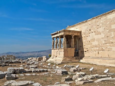 Famous temple of the Acropolis in Athens in Greece