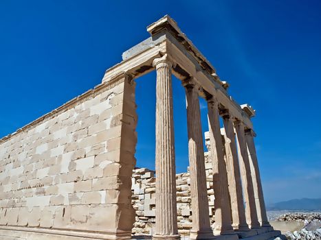 Famous temple of the Acropolis in Athens in Greece