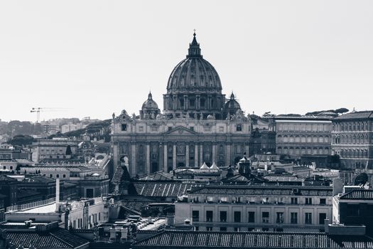 Vatican city. St Peter's Basilica. Panoramic view of Rome and St