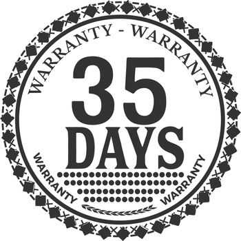 35 days warranty illustration design