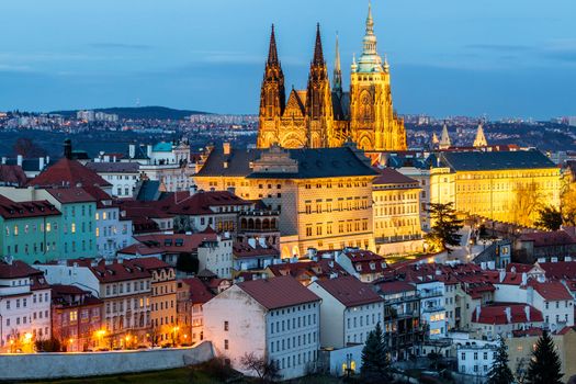 Prague, Czech Republic. Hradcany (Prague Castle) with St. Vitus 