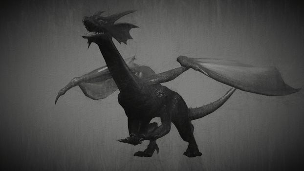 3d illustration of mythology creature, dragon


