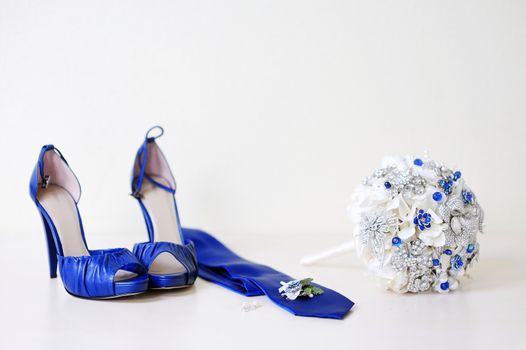 Wedding accessories on a white background