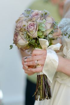 Wedding ring on bride's finger