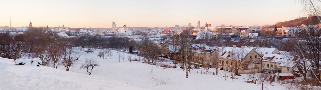 Winter panorama of Vilnius