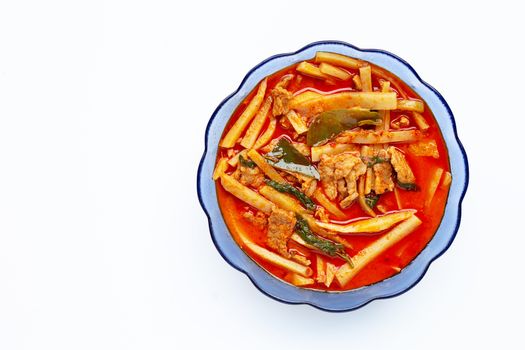 Red curry preserved bamboo shoot with pork