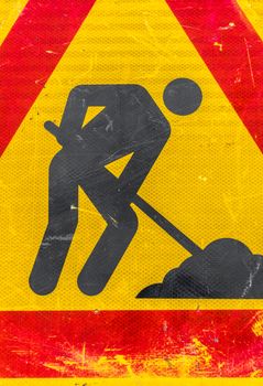 Workman road sign