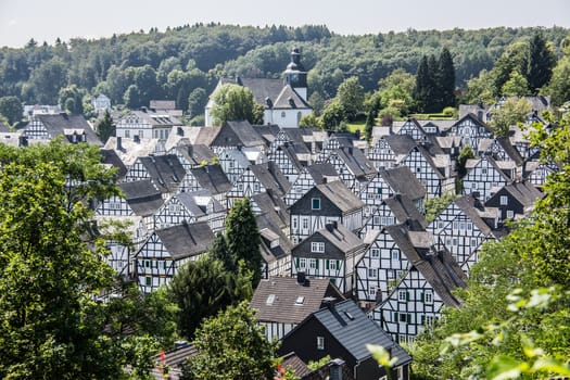 Half-timbered houses in the old town of Freudenberg