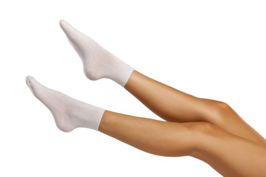 white cotton women's socks