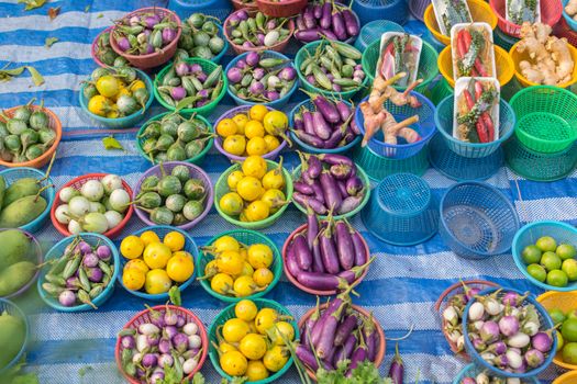 Thai street food, vegetable and fruit