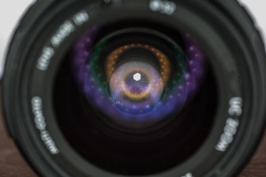 glass objective lens with aperture