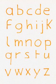 handwritten lower case letters of the alphabet
