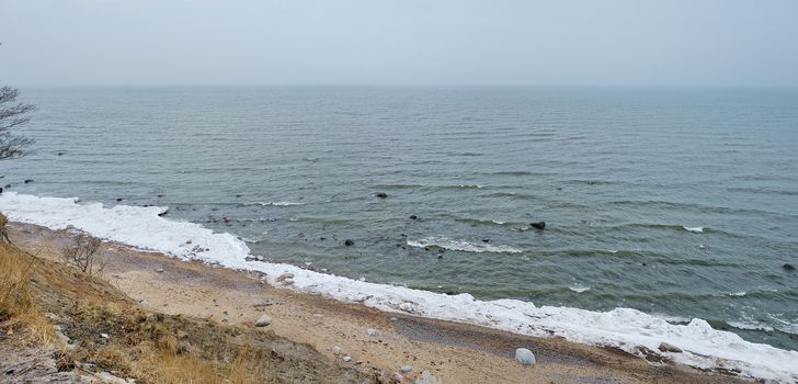 Panorama of Baltic sea at winter