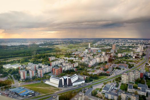 Aerial view of Vilnius taken from a tv tower