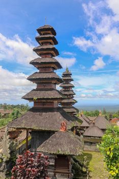 Traditional balinese roofs in Pura Penataran Agung Besakih compl