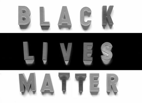 Black Lives Matter written with magnetic letters