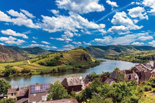 Moselle valley Germany: view from Bremm viewpoint on Moselle loo